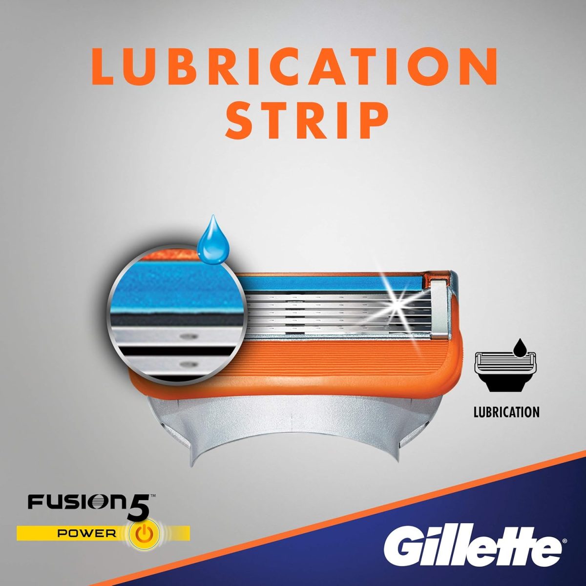 ⁦Gillette Fusion5 Power Men's Razor Blade Refills, 8 Count⁩ - الصورة ⁦6⁩