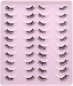 Yawamica Half Lashes Natural Look Fluffy False Eyelashes Wispy 4 Styles Cat Eye Lashes 3D Natural Volume Accent Lashes 20 Pairs Pack by
