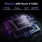 ⁦NAIKLULU Gaming Laptop,15.6 Inch Laptop Computer,32GB RAM 1TB SSD,AMD Ryzen 5 7430U 6C/12T Processor(up to 4.3Ghz),AMD Radeon Graphics,15.6”FHD 1920 * 1080 Display,WiFi 5,BT5.0,Backlit Keyboard⁩ - الصورة ⁦3⁩