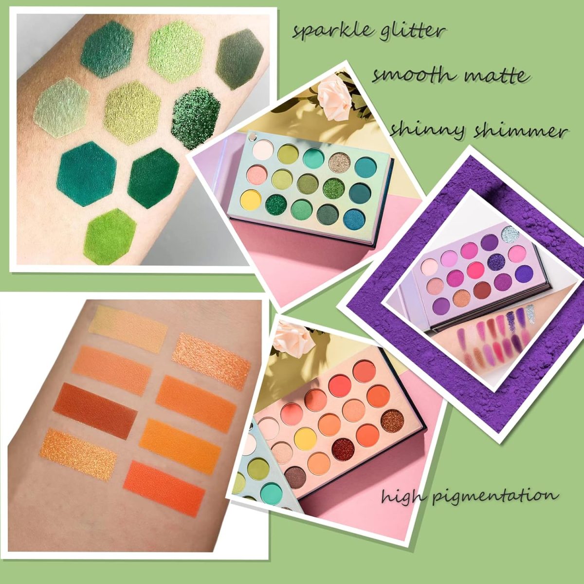 ⁦60 Color Board Eyeshadow Palette - Highly Pigmented 60 Shades Matte Shimmer Glitter Vegan Makeup Palette for Beginners - Waterproof, Blendable, Long-Lasting - Cruelty-Free⁩ - الصورة ⁦3⁩
