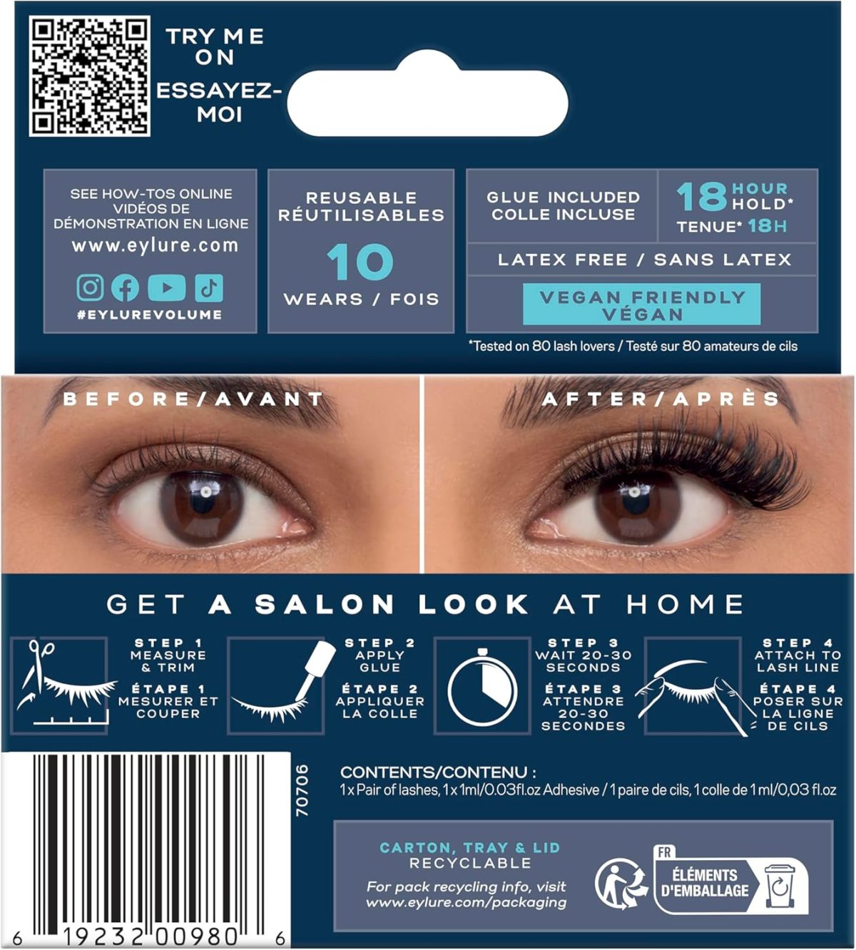 ⁦Eylure Volume & Curl No. 123 False Lashes⁩ - الصورة ⁦2⁩
