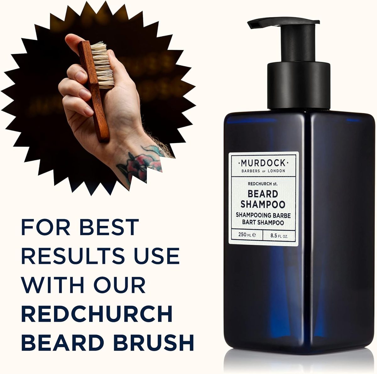 ⁦Murdock London Beard Shampoo with Natural Oils - Sulphate Free Shampoo Protects and Soothes Skin & Hair - 8.5 oz⁩ - الصورة ⁦5⁩