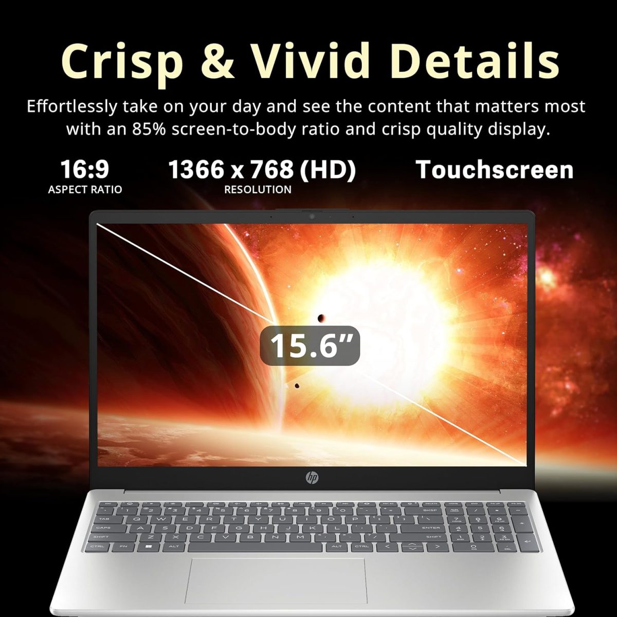 ⁦HP Pavilion 15.6" HD Touchscreen Laptop, Intel i3-1215U, 16GB RAM, 1.16TB Storage(1TB SSD+160GB Docking Station Set), Intel UHD Graphics, Num Pad, Webcam, Wi-Fi 6E, Win 11 Pro, Silver⁩ - الصورة ⁦4⁩