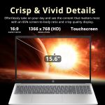 ⁦HP Pavilion 15.6" HD Touchscreen Laptop, Intel i3-1215U, 16GB RAM, 1.16TB Storage(1TB SSD+160GB Docking Station Set), Intel UHD Graphics, Num Pad, Webcam, Wi-Fi 6E, Win 11 Pro, Silver⁩ - الصورة ⁦4⁩