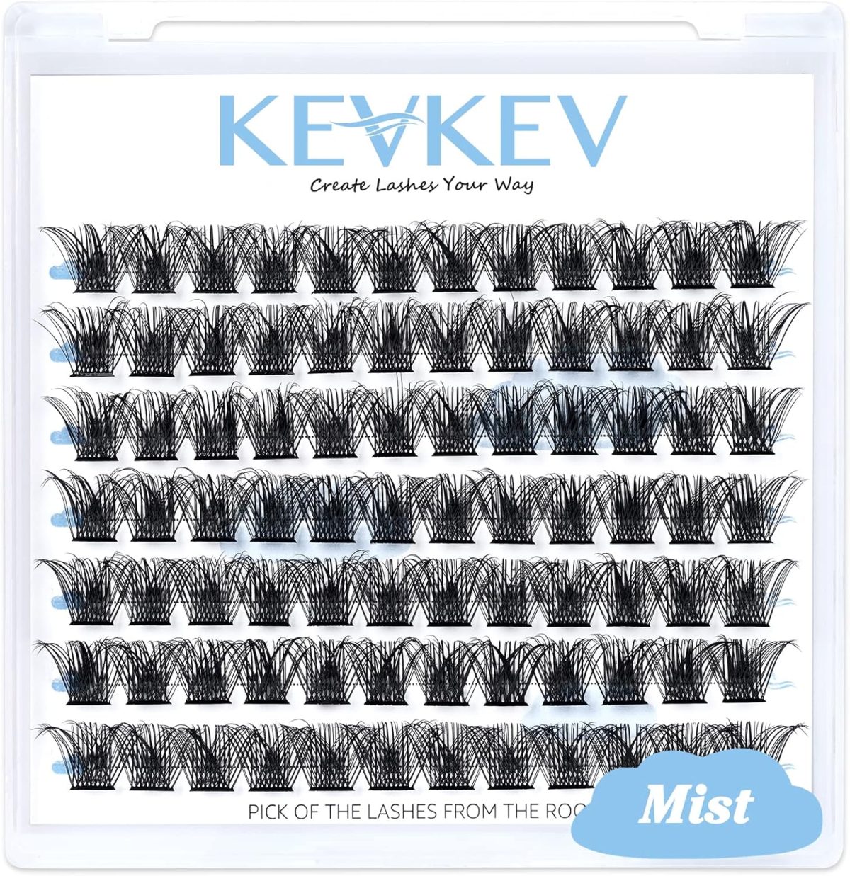 KevKev Lash Clusters 84 Pcs Cluster Lashes Eyelash Clusters DIY Cluster Eyelash Extensions Individual Lashes Soft and Comfortable (Mist,C-12mm)