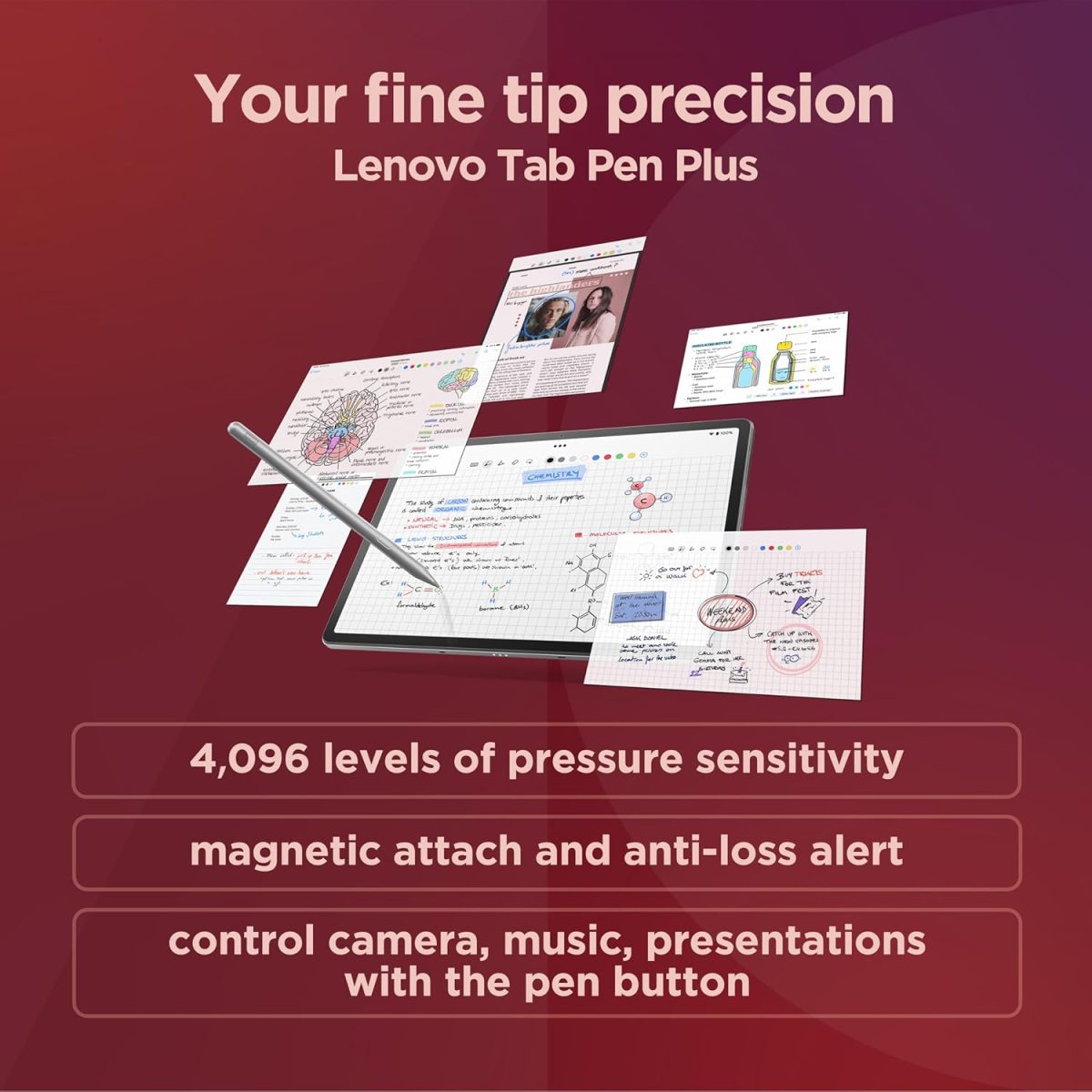 ⁦Lenovo Tab P12 - Expansive Touchscreen Tablet - 12.7" 3K Display - 13MP Camera - 8GB Memory - 128GB UFS Storage - Android 13 - Dolby Atmos - Quad JBL Speakers - Pen Included⁩ - الصورة ⁦6⁩