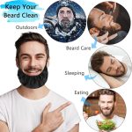 ⁦مجموعة اغطية لحية للرجال من 4 قطع، اغطية لحية سوداء ناعمة ومريحة وحريرية من الساتان لحماية شعر الوجه اثناء النوم (لون اسود)، من نالاكال⁩ - الصورة ⁦6⁩