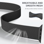 ⁦Upeak Band Compatible with Apple Watch Ultra 2/Ultra 49mm, Stainless Steel Mesh Loop Band with Parachute-style Buckle for Apple Watch Series 10 46mm, 9/8/7 45mm, SE2/SE/6/5/4 44mm, 3/2/1 42mm⁩ - الصورة ⁦6⁩