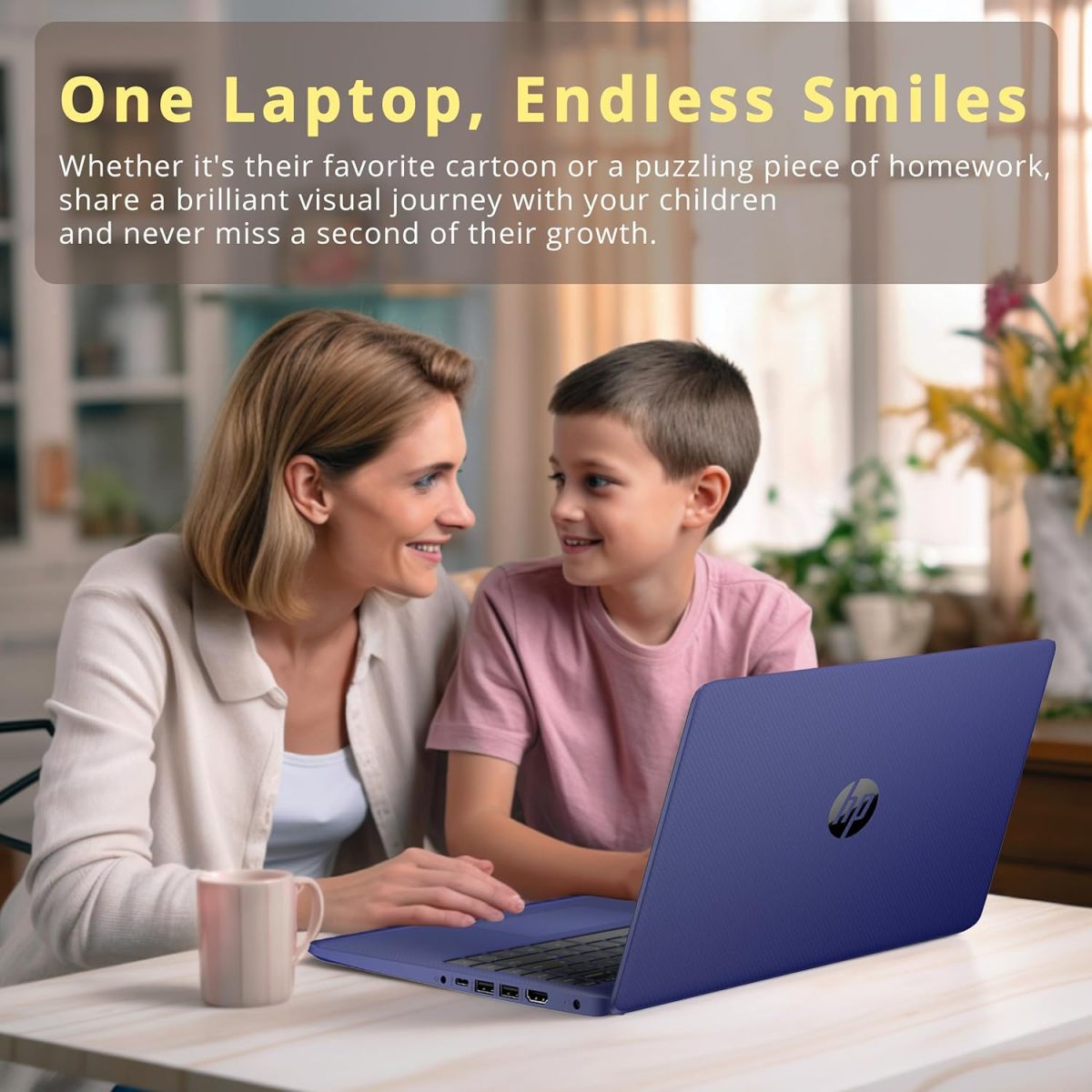 ⁦HP Stream 14" Micro-Edge HD Laptop, Intel Celeron N4020, 8GB RAM, 224GB Storage (64GB eMMC & 160GB Docking Station Set), 1 Year Office 365, Webcam, Wi-Fi 5, Bluetooth, Windows 11, Blue⁩ - الصورة ⁦7⁩
