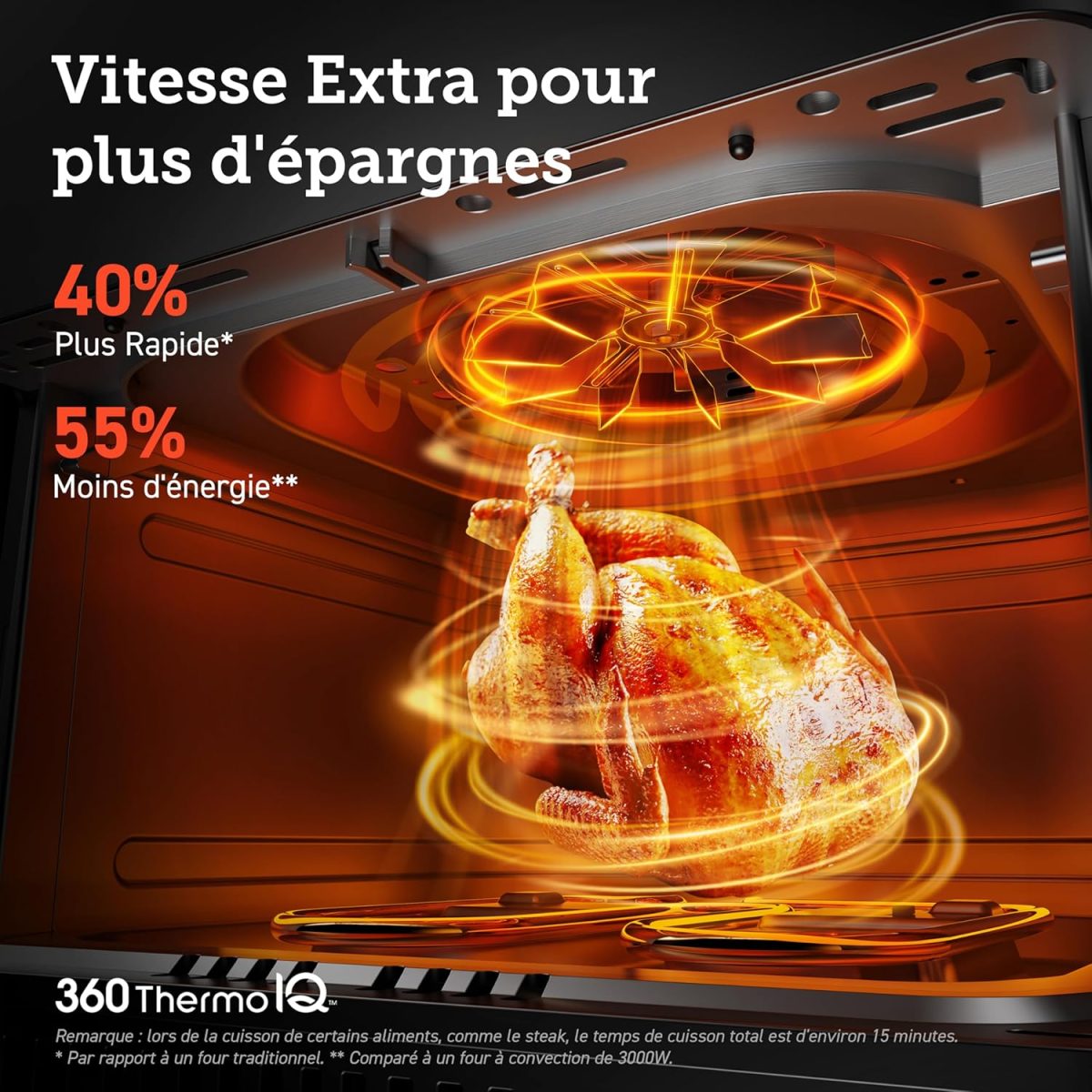 ⁦COSORI Smart Air Fryer Oven Dual Blaze 6.4L, Double Heating Elements, Cookbook, No Shaking & No Preheating, APP Control, 12 Functions, Air Fry, Roast, Bake, Reheat, Dishwasher Safe⁩ - الصورة ⁦3⁩