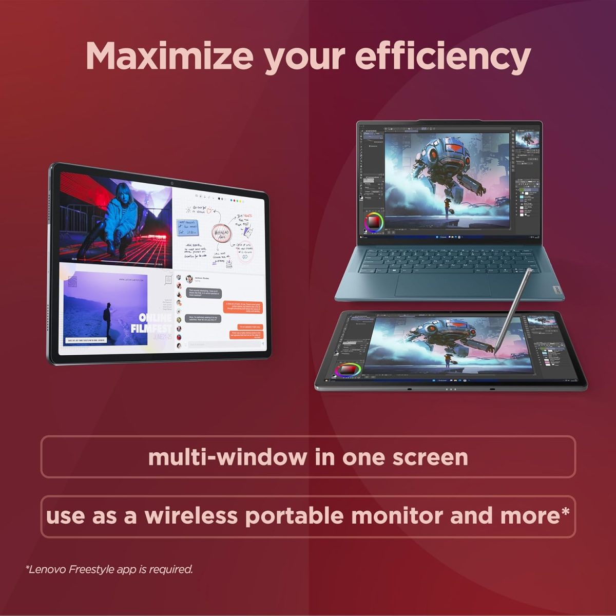 ⁦Lenovo Tab P12 - Expansive Touchscreen Tablet - 12.7" 3K Display - 13MP Camera - 8GB Memory - 128GB UFS Storage - Android 13 - Dolby Atmos - Quad JBL Speakers - Pen Included⁩ - الصورة ⁦8⁩