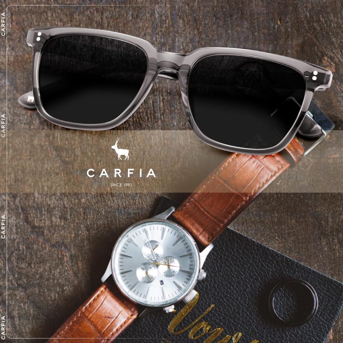 ⁦CARFIA Polarized Men's Sunglasses UV400 Protection for Driving Fishing Hiking Golf Outdoor Sport Glasses⁩ - الصورة ⁦9⁩