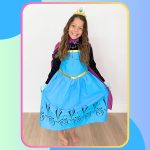 ⁦Cokos Box Girls Coronation Dress Costume Cape Gloves Tiara Crown Accessories Set⁩ - الصورة ⁦8⁩