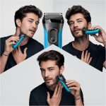 ⁦Braun Series 3 ProSkin Style & Shave Electric Shaver For Men With Precision Trimmer, Hair Clipper and 5 Combs, Wet & Dry, 100% Waterproof, 3010BT, Black/Blue Razor, Rated Which Great Value⁩ - الصورة ⁦6⁩