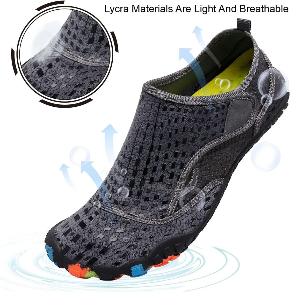 ⁦L-RUN Water Shoes Mens Womens Outdoor Quick Dry Aqua Barefoot Beach Shoes for Swim Surf Diving Summer Water Sports⁩ - الصورة ⁦4⁩