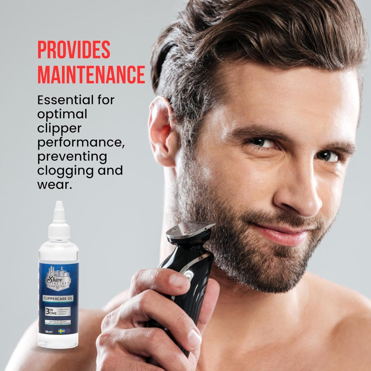 ⁦The Shave Factory® Clipper Oil 3-in-1 150 ml | Machine Oil | Care for Your Hair Trimmer⁩ - الصورة ⁦4⁩