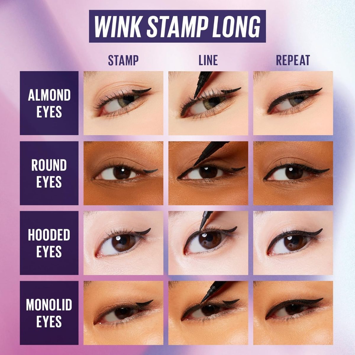⁦Kaja Winged Eyeliner Set - Wink Stamp Long | with Avocado Extract, Double-ended Wing, Smudge-Proof, Waterproof, Eye Irritation Tested, Long Lasting Pencil, Colorstay, Matte Finish, Cat Eye Look⁩ - الصورة ⁦4⁩