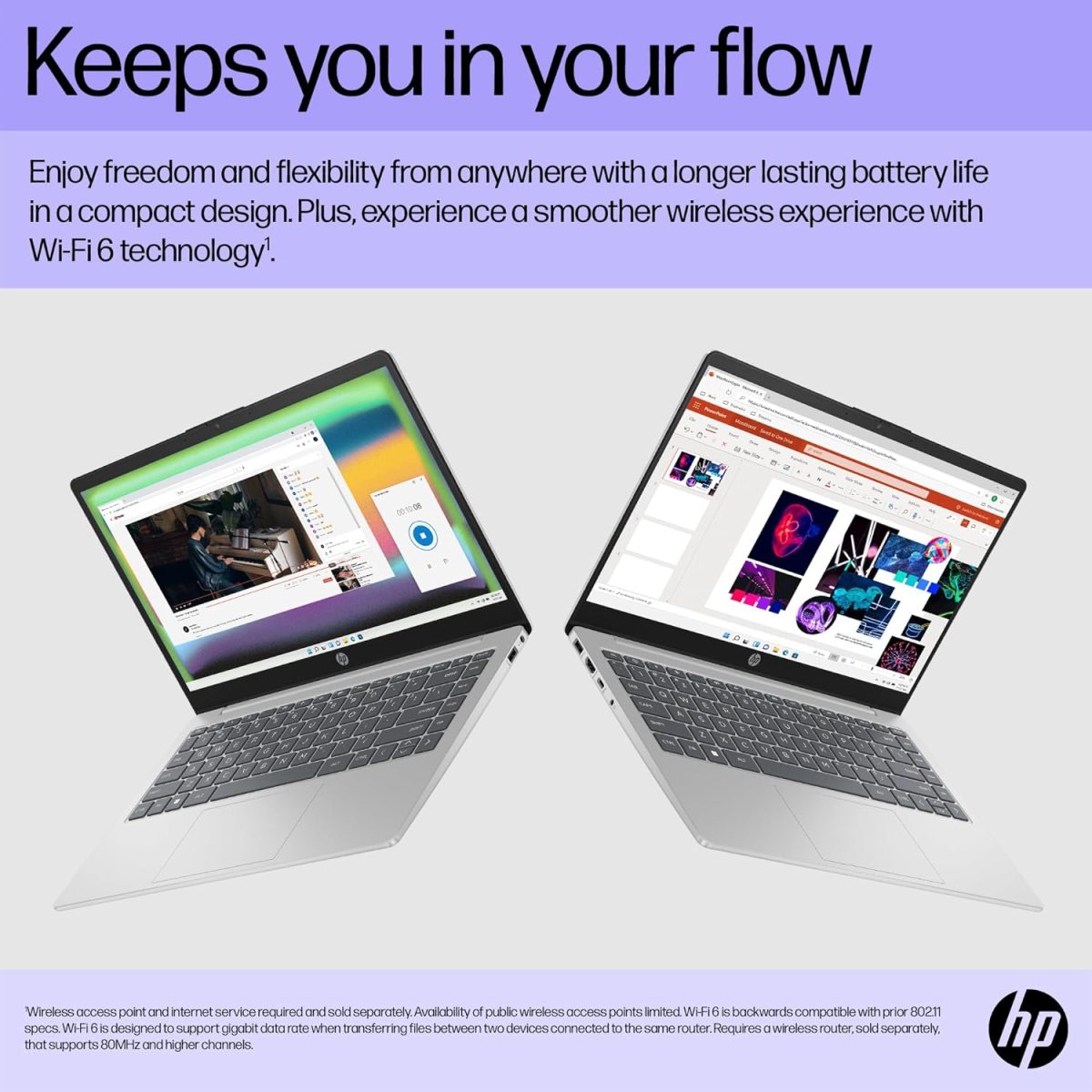 ⁦HP Laptop 14-ep1003ne, Intel Core Ultra 7-155H, 14" FHD Display, 16GB DDR5 RAM, 1TB SSD, Integrated Intel® Arc™ Graphics, Eng/Ar KB, Win 11, Natural Silver [B13Y4EA]⁩ - الصورة ⁦8⁩