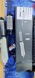 ⁦OKWRAP Rotating Hot Air Brush, Blow Dryer Brush Rotating with 2 Attachments for Drying, Smoothing, Shaping and Volume, Round Blow Dryer Brush, Rotating Warm Air Brush for Fine Hair Helps Dabe⁩ - الصورة ⁦11⁩