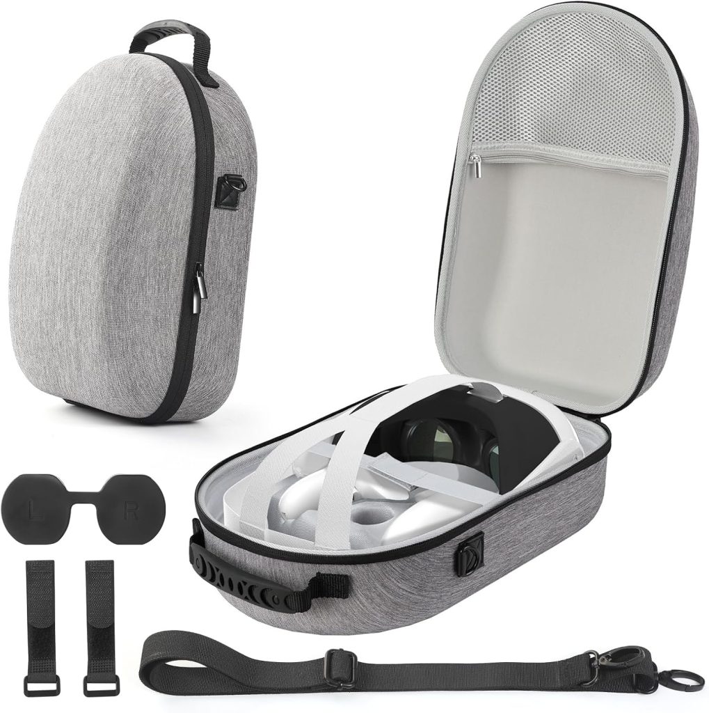 Anmiproma Carrying Case Compatible with Oculus Meta Quest 3, Hard EVA Quest 3 Case for VR Headset, Touch Controllers and Other Accessories, Portable Shoulder Backpack Suitable for Travel & Home
