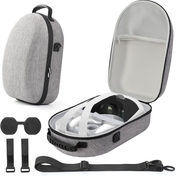 Anmiproma Carrying Case Compatible with Oculus Meta Quest 3, Hard EVA Quest 3 Case for VR Headset, Touch Controllers and Other Accessories, Portable Shoulder Backpack Suitable for Travel & Home