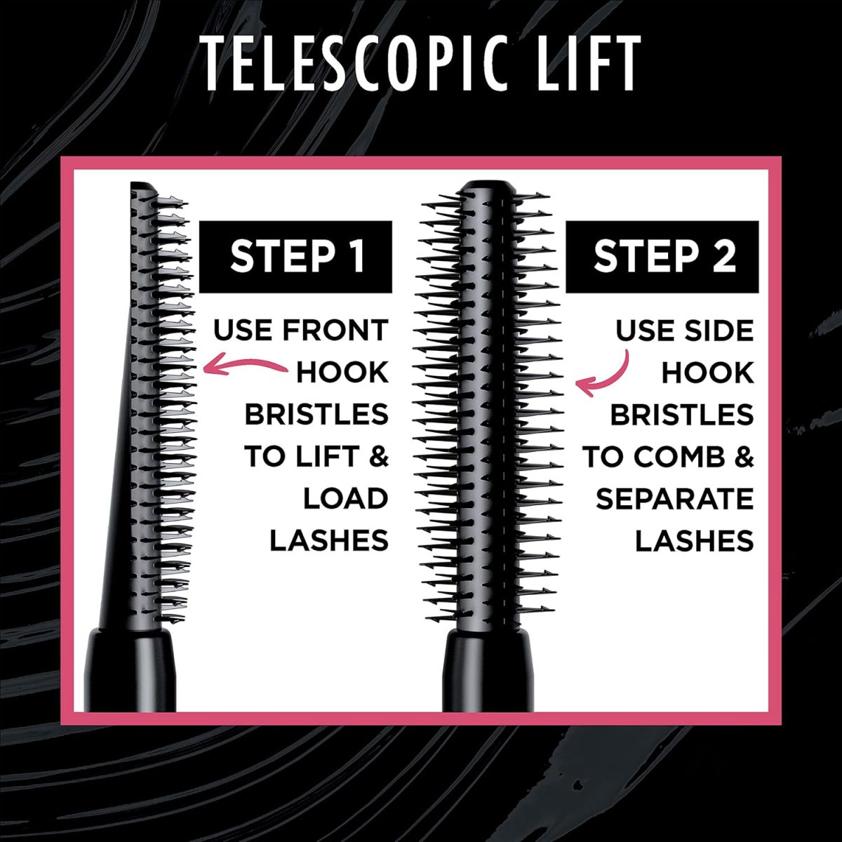 ⁦L’Oréal Paris Cosmetics Telescopic Lift Waterproof Mascara, Lengthening and Volumizing Eye Makeup, Lash Lift with Up to 36HR Wear, Black, 0.33 Fl Oz⁩ - الصورة ⁦6⁩