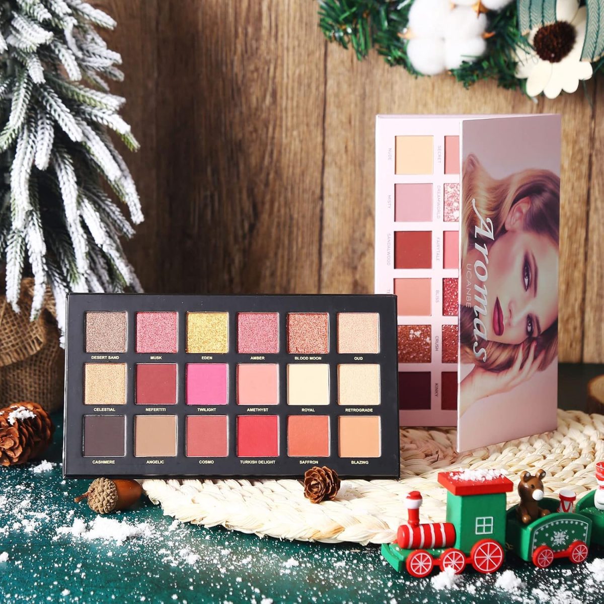 ⁦CHARMCODE 2Pcs Twilight Dusk + Aromas Nude Eyeshadow Palette Makeup Set, Matte Shimmer Glitter Pressed Pearl All Highly Pigmented Blending Powder, Natural Velvet Texture Eye Shadow Kit⁩ - الصورة ⁦6⁩
