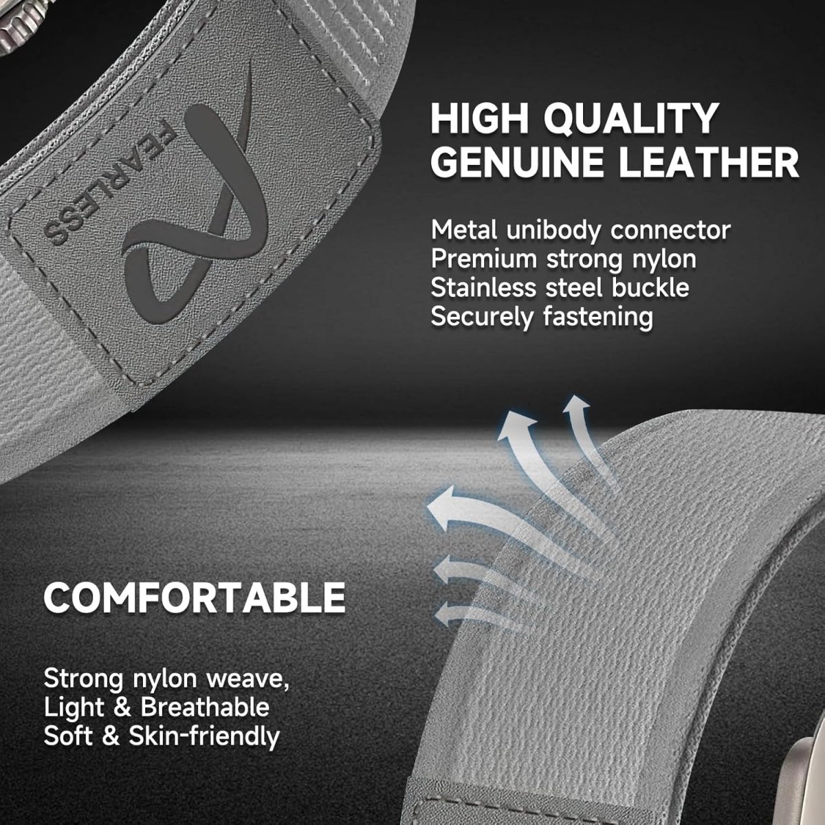 ⁦EURCRBU Compatible with Apple Watch strap 42mm 44mm 45mm 49mm band, soft nylon woven Velcro adjustable sports strap, suitable for Watch Ultra/Ultra 2 series 9 8 7 6 5 4 3 2 1 SE⁩ - الصورة ⁦3⁩