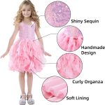 ⁦Tutu Dress for Girls Sequin Tulle Black White Pink Birthday Party Dresses for Toddler Kids Princess Fancy Sparkly Prom Outfit⁩ - الصورة ⁦6⁩