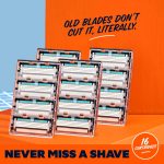 ⁦Dollar Shave Club | 4 Blade Club Series Razor Refill Cartridges, 16 Count | Precision Cut Stainless Steel Blades | NOT COMPATIBLE WITH HERITAGE/EXECUTIVE RAZOR HANDLES⁩ - الصورة ⁦5⁩