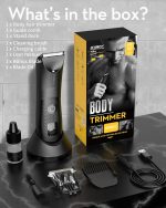 ⁦Body Trimmer Men, Kibiy Pubic Ball Hair Trimmer for Men with 2 Ceramic Blade, USB-C Rechargeable Body Shaver Electric Razor, IPX7 Waterproof, Wet Dry Use⁩ - الصورة ⁦8⁩