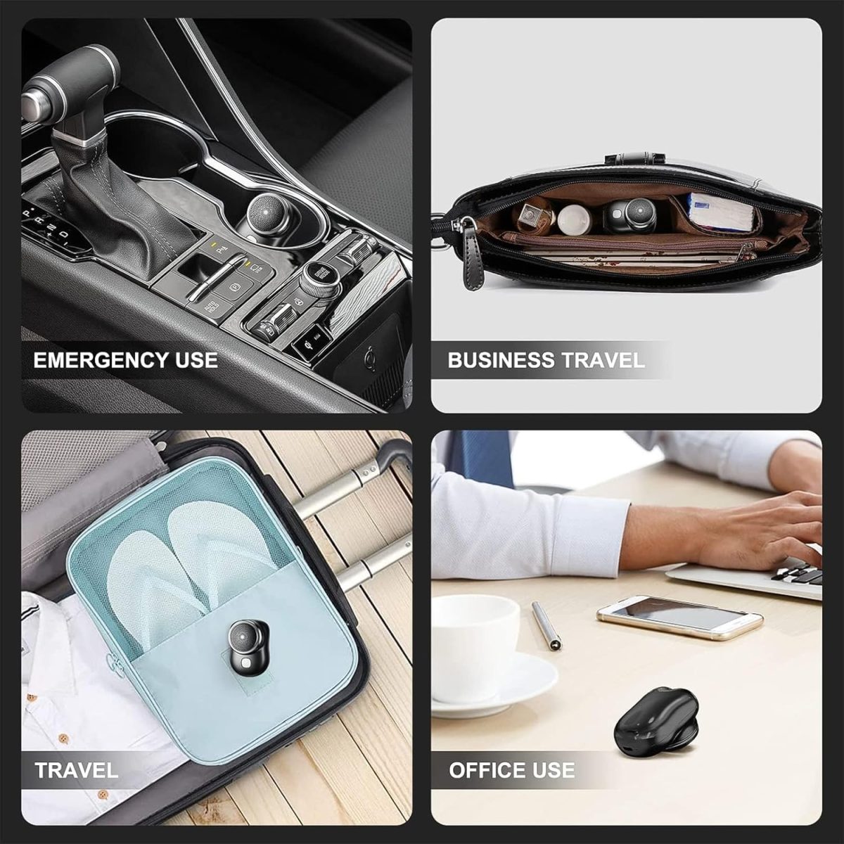 ⁦Bolivia's Mini Shaver, Portable Electric Shaver, Pocket Size Electric Razor, Wet and Dry Mens Shaver Head is Washable, USB Rechargeable Shaver One Button Use Suitable for Home, Car Travel (Black)⁩ - الصورة ⁦7⁩