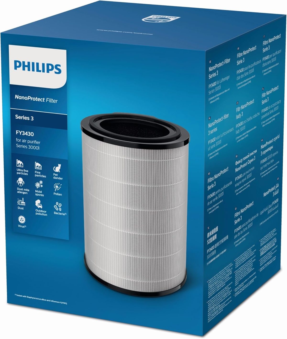 ⁦Philips Air Purifier Filter ‎FY3430/30 for [AC3036 - AC3039 - AC3055 - AC3059 - AC3036/90] Recommended filter change period every 3 years⁩ - الصورة ⁦3⁩