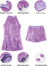 ⁦LOLANTA Girls Sequin Costume Hip Hop Dancewear Sparkling Dance Dress Set⁩ - الصورة ⁦3⁩