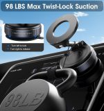 ⁦REOKILY Strong Magnetic Car Phone Holder for MagSafe, Ultra Vacuum Suction Cup Phone Mount 360° Cell Phone Holders for Your Car Accessories for iPhone 16 15 14 13 12 Android⁩ - الصورة ⁦4⁩