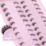 ⁦Yawamica Half Lashes Natural Look Fluffy False Eyelashes Wispy 4 Styles Cat Eye Lashes 3D Natural Volume Accent Lashes 20 Pairs Pack by⁩ - الصورة ⁦3⁩