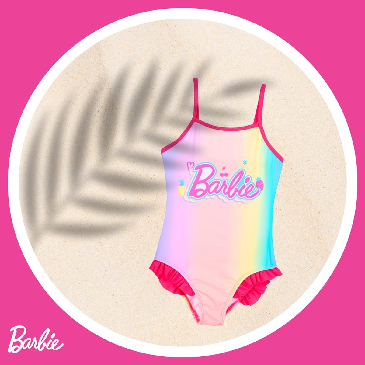 ⁦Barbie Girls One Piece Swimsuit, Kids Swimsuit, Sizes 4-10 Years⁩ - الصورة ⁦4⁩