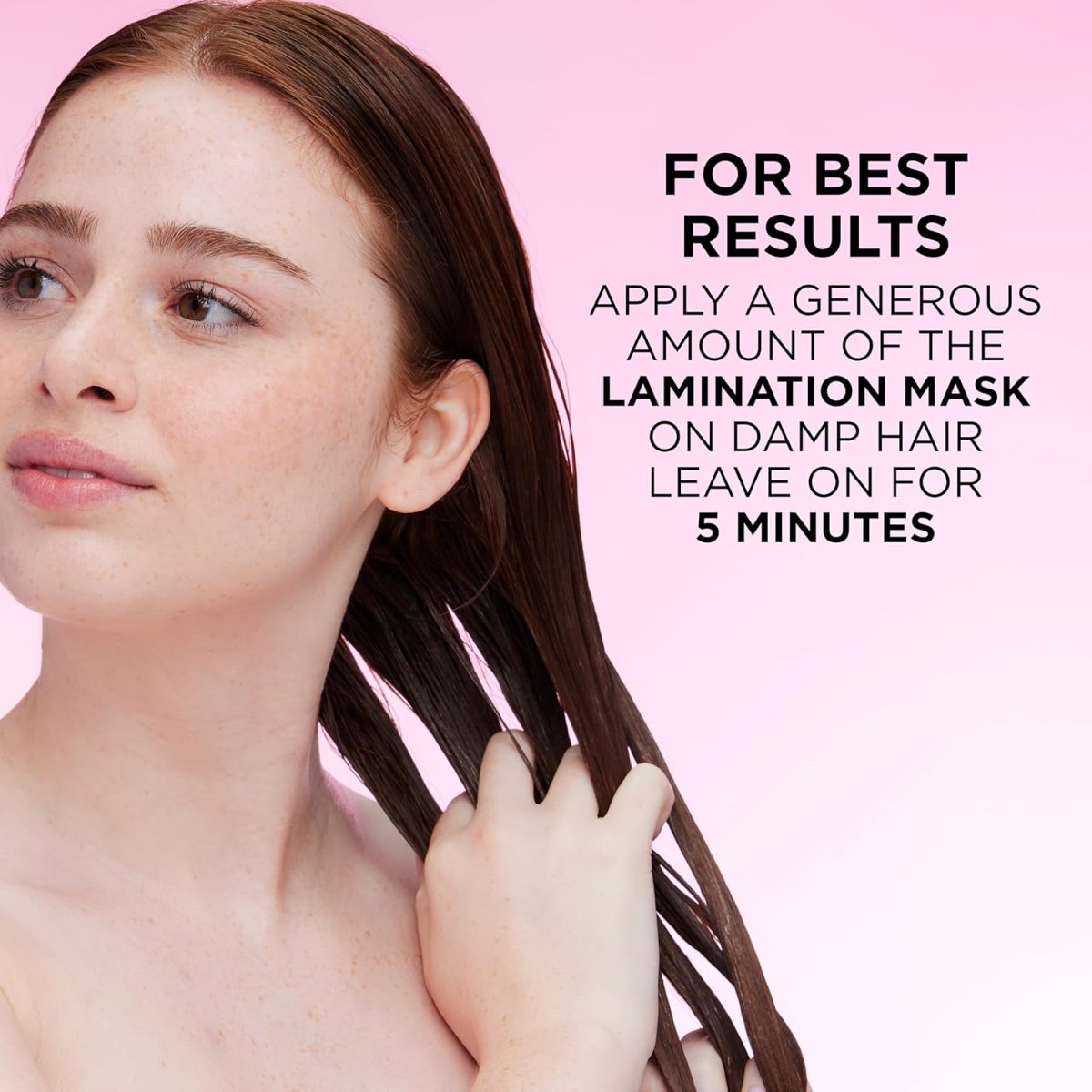 ⁦L'Oreal Paris Glossing Lamination Hair Mask with Glycolic Acid, Hair Treatment for Lasting Shine and Smoothness for Dull, Dry Hair, EverPure, 5.1 Fl Oz⁩ - الصورة ⁦9⁩