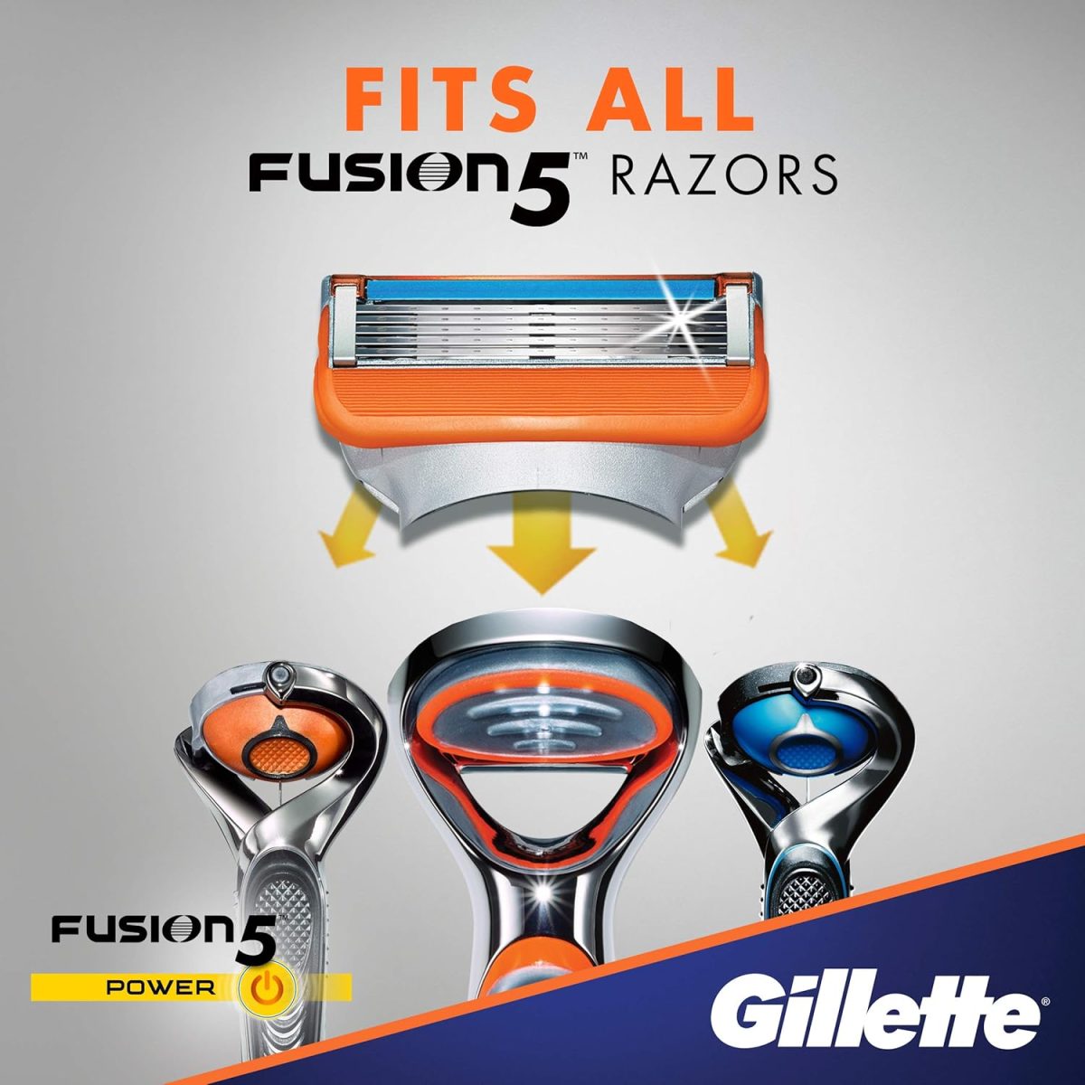 ⁦Gillette Fusion5 Power Men's Razor Blade Refills, 8 Count⁩ - الصورة ⁦7⁩