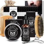 Gifts for Men, Beard Kit w/Handmade Beard Oil &Blam, Handmade Beard Brush &Comb, Anniversary &Birthday Gifts, Unique Gifts for Him Husband Boyfriend, Beard Care Kit for Daddy, Gifts for Men Dad