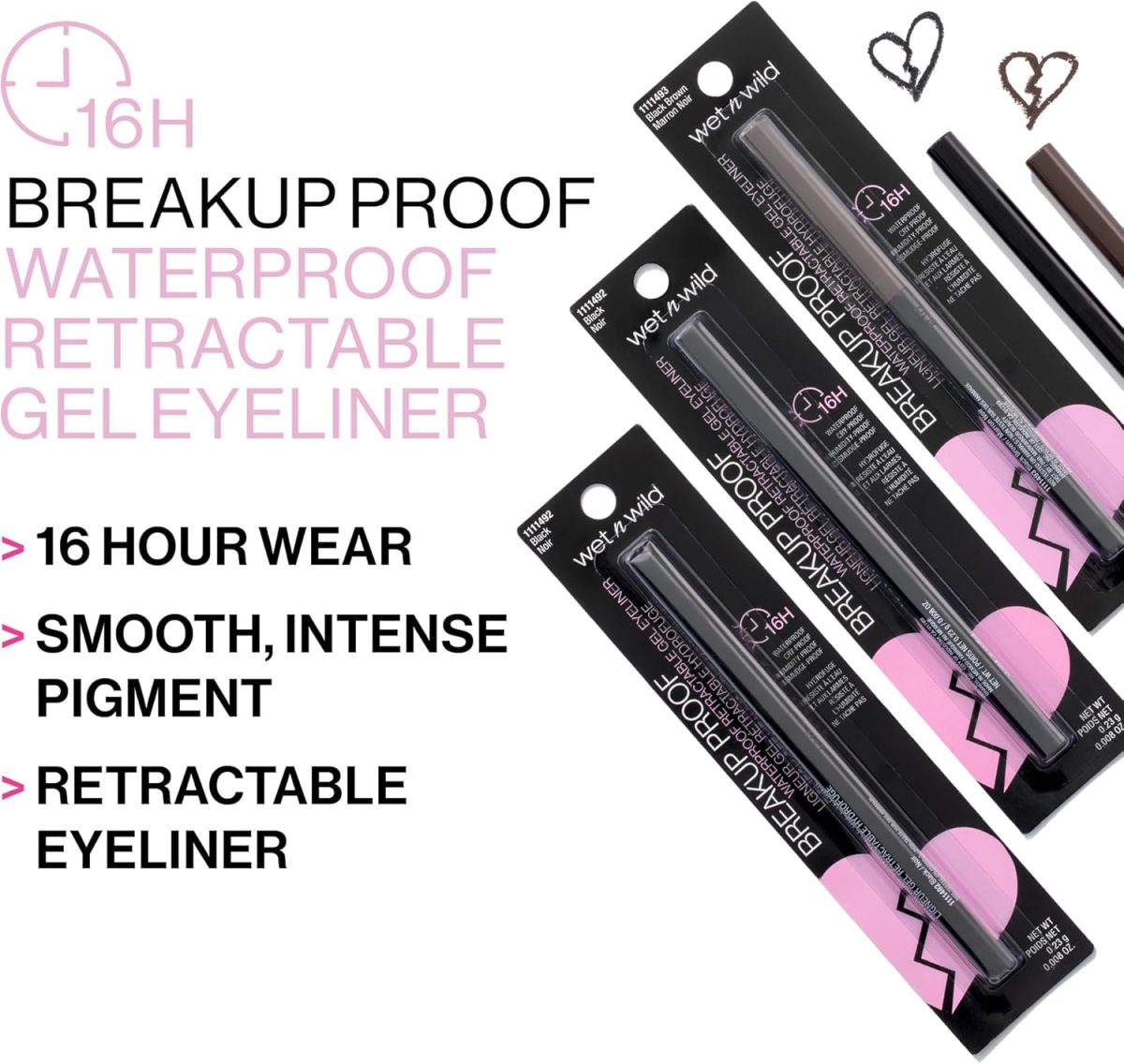 ⁦wet n wild Breakup Proof Gel Eyeliner - Retractable, Waterproof, Smudge-Resistant - Cruelty-Free & Vegan - Brick Brown⁩ - الصورة ⁦3⁩