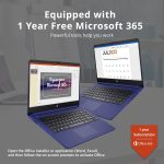 ⁦HP Stream 14" Micro-Edge HD Laptop, Intel Celeron N4020, 8GB RAM, 224GB Storage (64GB eMMC & 160GB Docking Station Set), 1 Year Office 365, Webcam, Wi-Fi 5, Bluetooth, Windows 11, Blue⁩ - الصورة ⁦4⁩