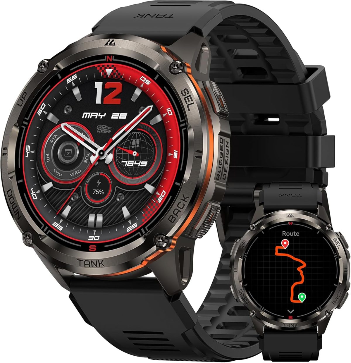 KOSPET Tank Smart Watch for Men/Women GPS, Extra-Long Battery with Bluetooth Calling, Pressure&Altitude&Compass