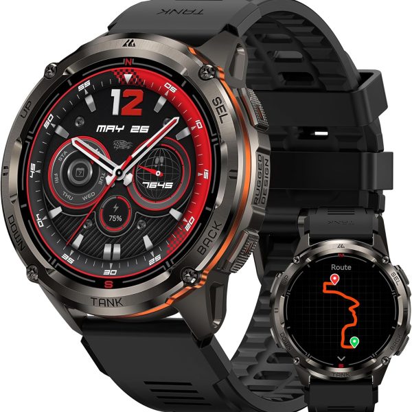 KOSPET Tank Smart Watch for Men/Women GPS, Extra-Long Battery with Bluetooth Calling, Pressure&Altitude&Compass