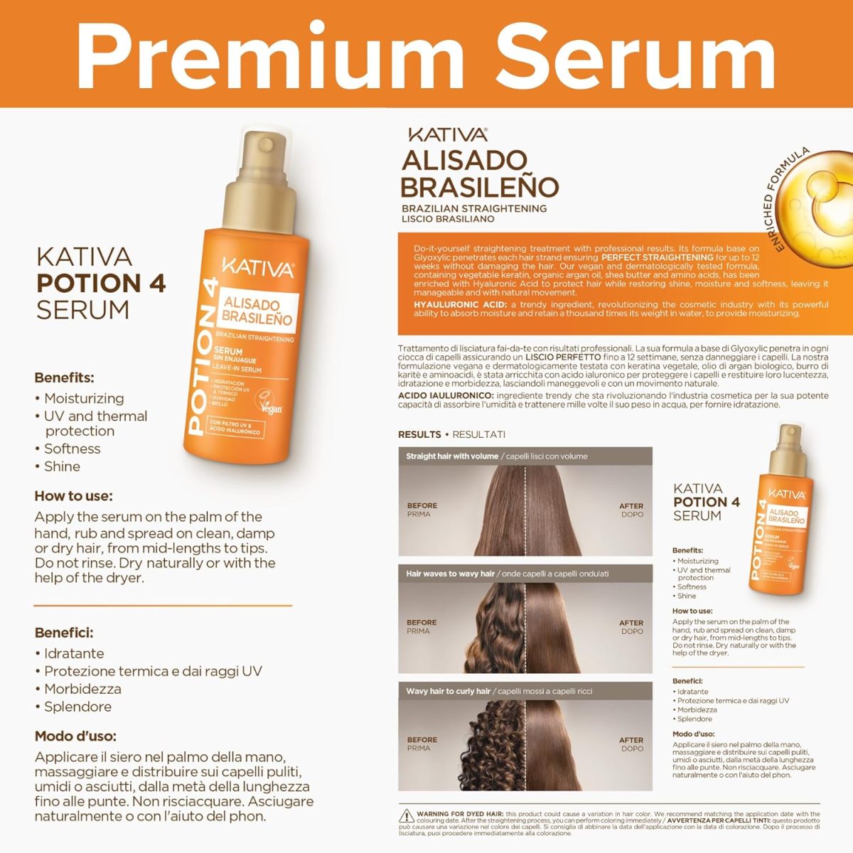 ⁦Kativa Premium Brazilian Straightening Kit - New Formula with Hyaluronic Acid - No-Rinse Serum⁩ - الصورة ⁦7⁩