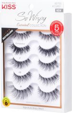 ⁦KISS So Wispy Curated Collection of Bestselling False Eyelash Styles Multipack, Volume & Curl, Lash Extensions Look, Signature Wispy Effect, Cruelty Free, Reusable, Contact Lens Friendly, 5-Pair⁩ - الصورة ⁦2⁩