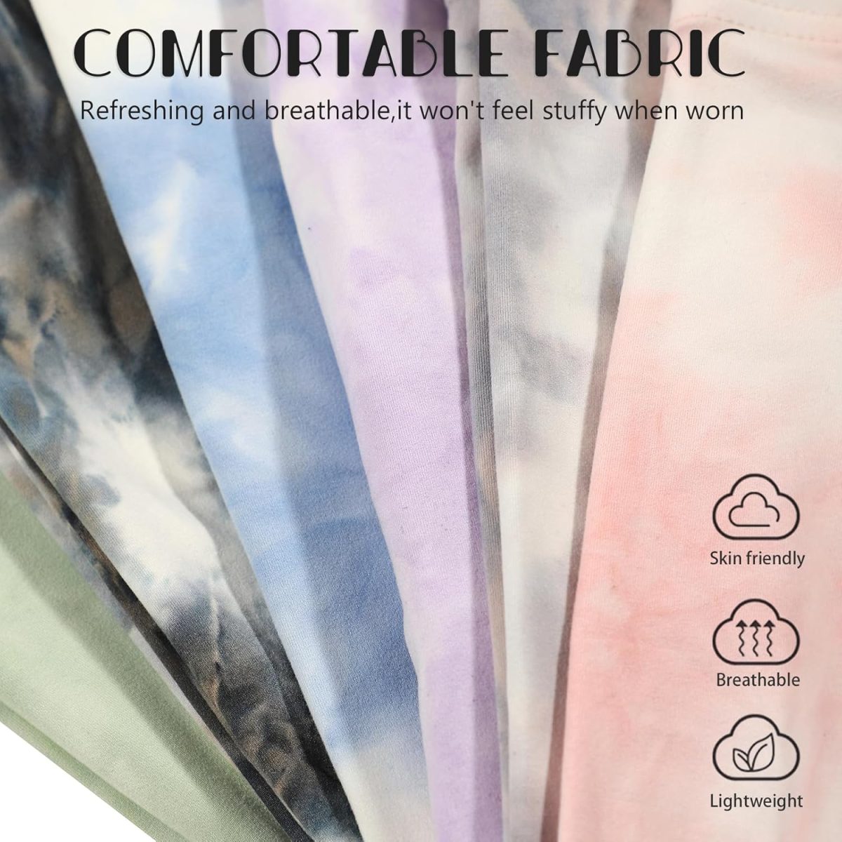 ⁦Chicduo 6 Pack Girls Printed Leggings Casual Yoga Pants for Girls Stretchy Tie-Dyed Leggings Girls Athletic Leggings⁩ - الصورة ⁦4⁩