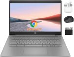 HP Chromebook 14" HD Flagship Laptop for Student Business, Quad-Core Celeron N4120 Processor, 4GB RAM, 192GB Storage (64GB eMMC + 128GB Card), Webcam, WiFi, Long Battery, Chrome OS+HubxcelAccessory