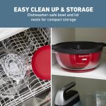 ⁦West Bend Stir Crazy Hot Oil Popper, Popcorn Maker with Large Serving Lid and Stirring Rod, 6 Quart, Red⁩ - الصورة ⁦5⁩