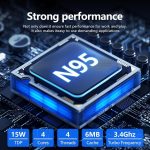 ⁦15.6 Inch Laptop, N95 Processor (Up to 3.4 GHz) Gaming Laptop 1920 x 1080 FHD IPS Screen, Laptops Computer 16 GB DDR4 512 GB SSD,180° Open Angle,Fingerprint Unlock Backlit Keyboard, WiFi 5, Webcam⁩ - الصورة ⁦3⁩
